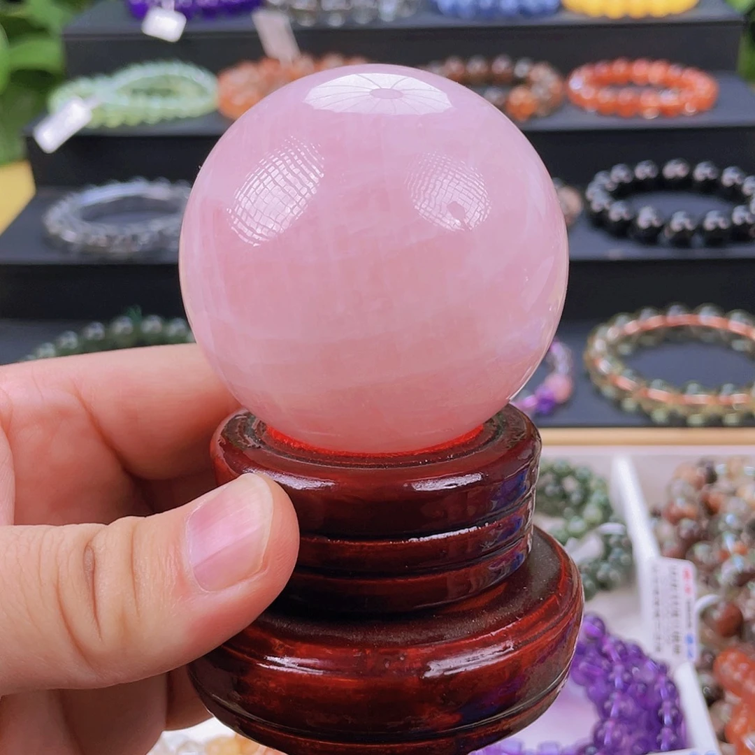 水晶手链未镶嵌粉水晶球