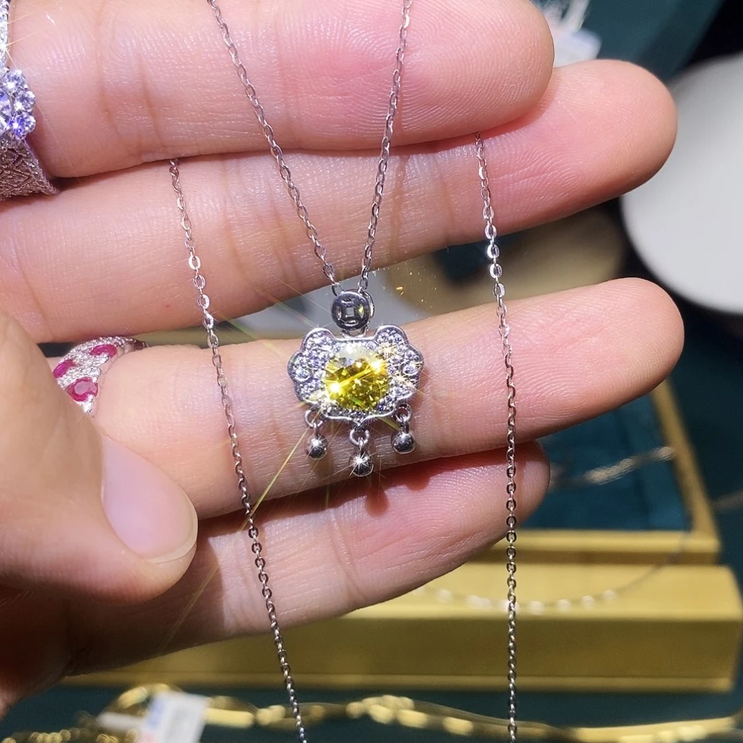 吊坠925银合成碳硅石