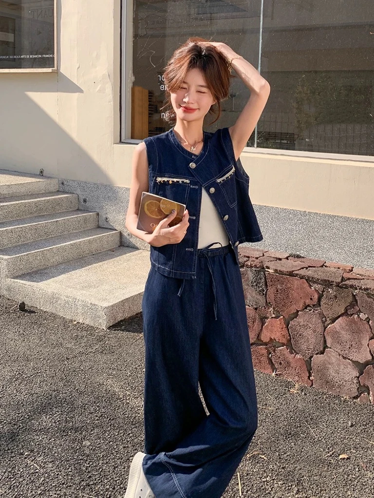 【599】大#无袖上衣+休闲裤【套装】