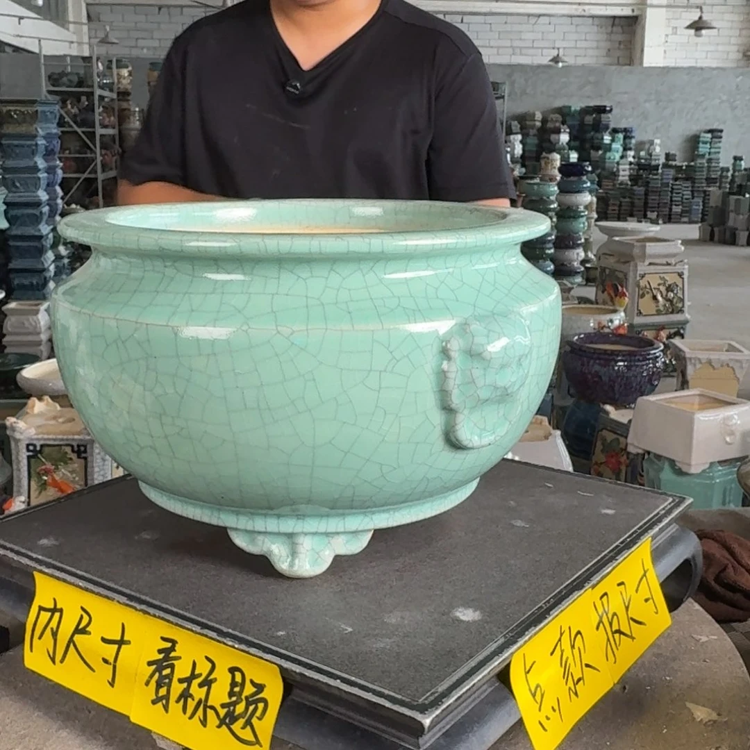 。一风堂石湾花盆 小黑点 内21*13