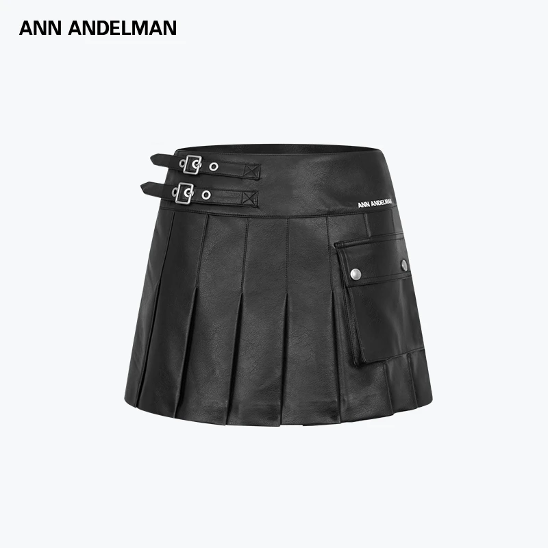ANN ANDELMAN 25春夏 时尚设计不对称装饰口袋百褶皮裙