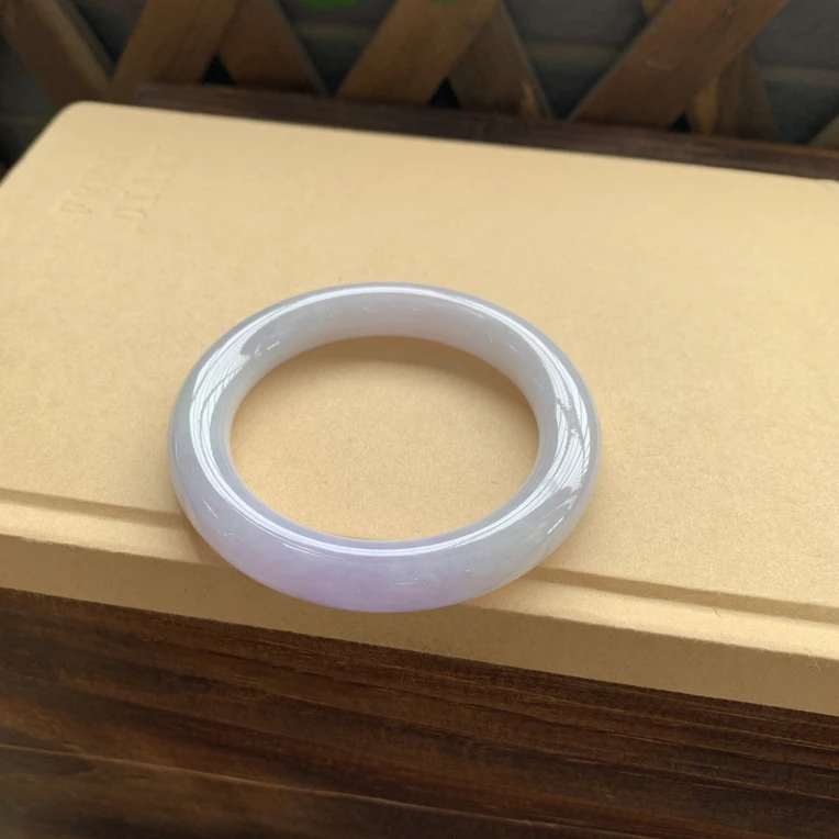 冰胶冰紫圆条手镯，特价9980圈口55.8-10.8-10.8，天然翡翠缅A完美