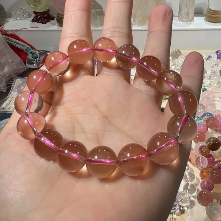 未镶嵌手链水晶红兔毛13