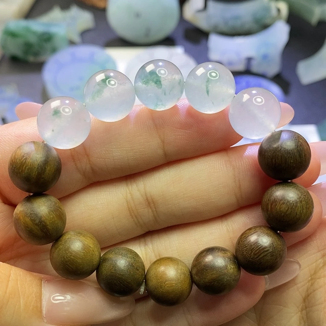 定制翡翠未镶嵌卡12+珠子