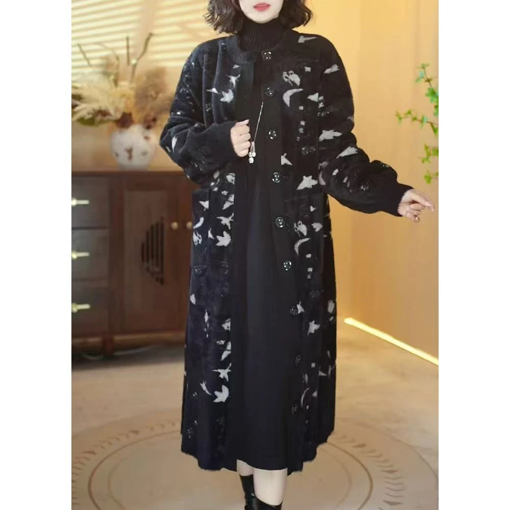 【X463】2025新款时尚百搭宽松气质显瘦针织中长款外披