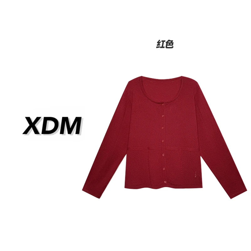 针织镂空开衫秋季新款大码女孩显瘦针织衫3715