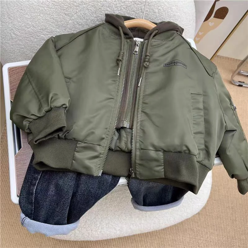 男童春秋款外套2025新款洋气韩版连帽棒球服宝宝假两件春季上衣潮