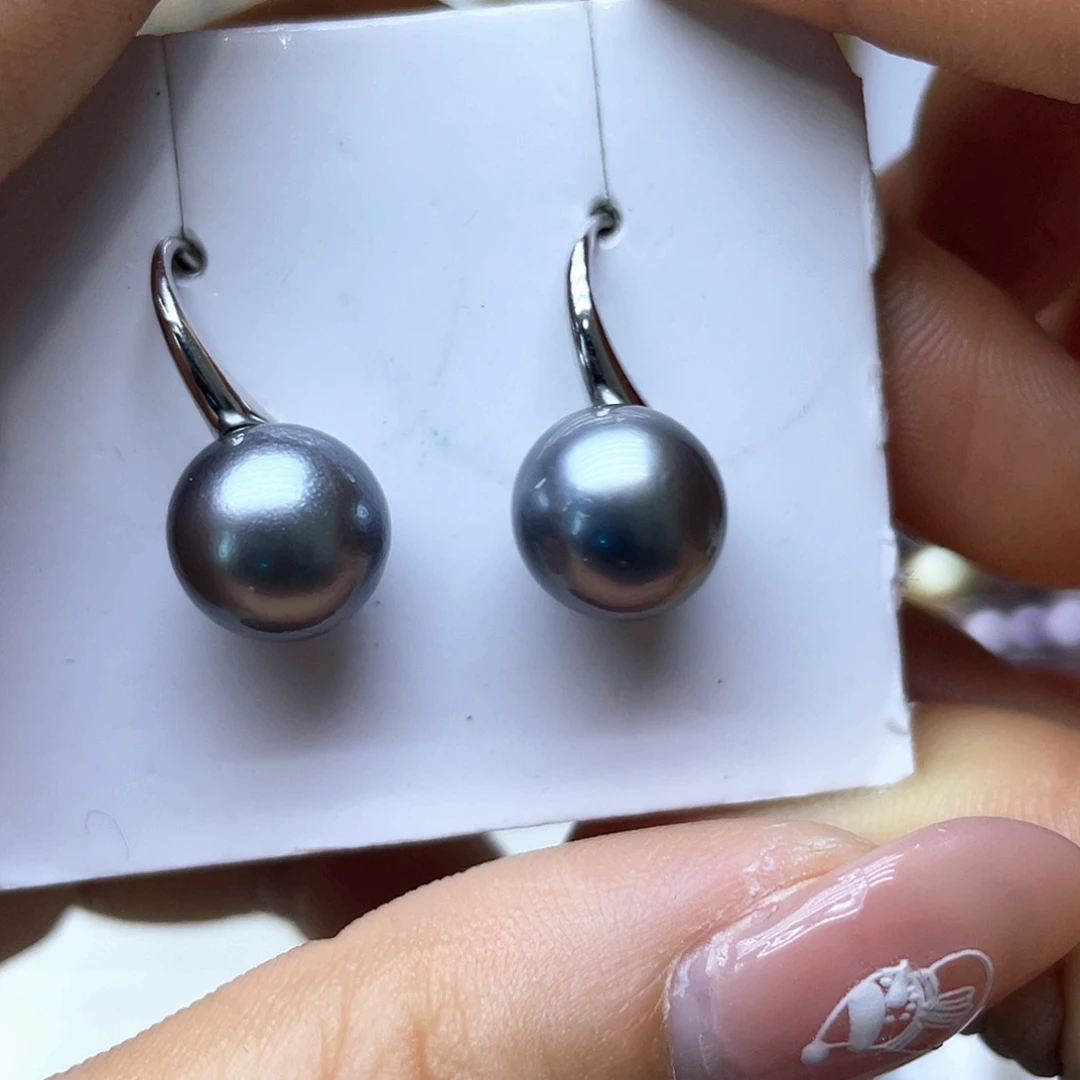 海水珍珠耳饰银S925镶嵌