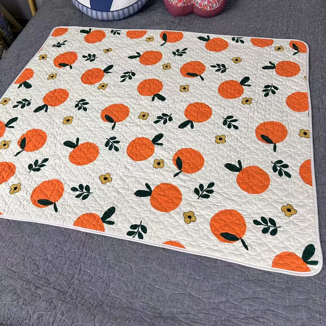 田园风双面绗缝隔汗防油亲肤床盖夹棉床单可水洗机洗