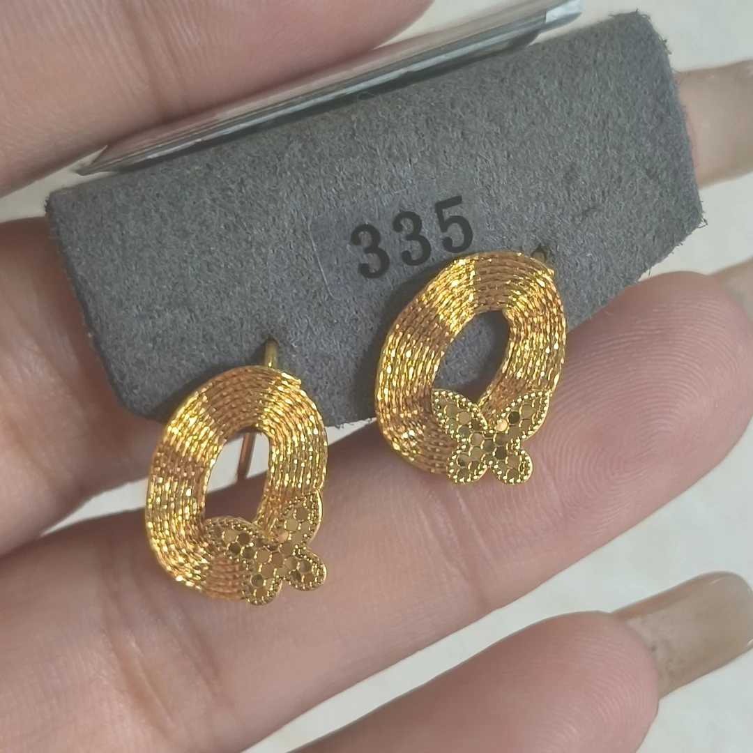 足金999蝴蝶耳钩2.56