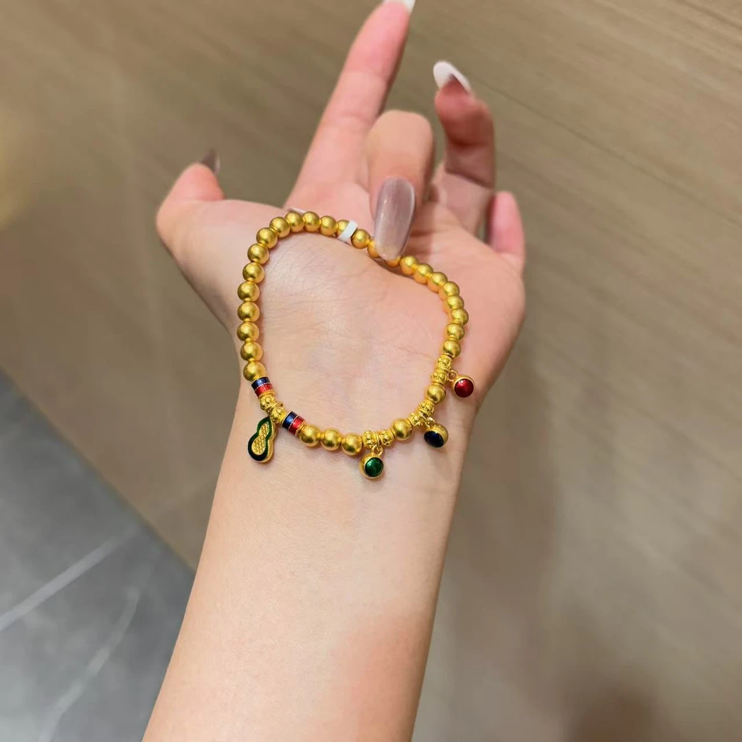 【菠萝珠宝】足金999 葫芦珠子 金重：18.91克