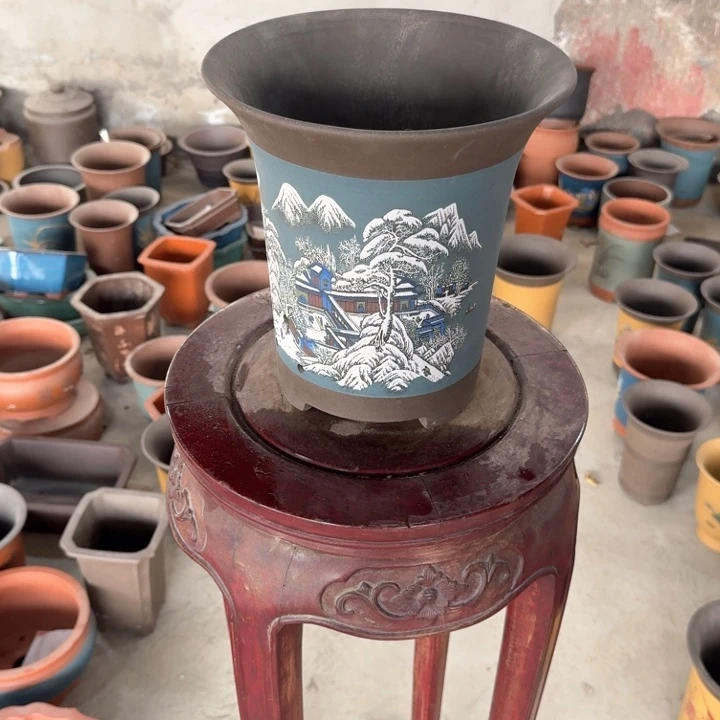 紫砂紫砂花盆口径