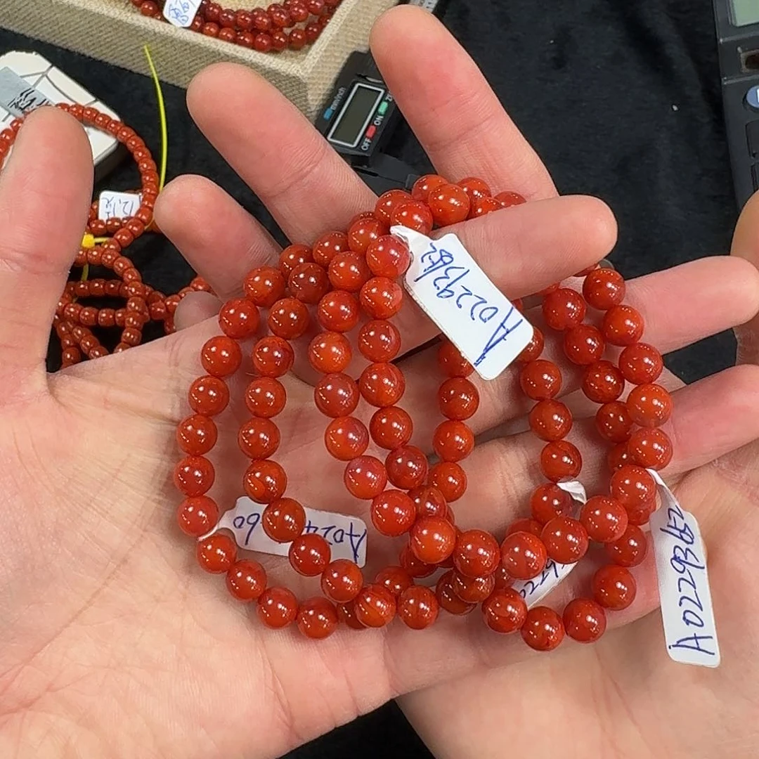 南红玛瑙手链未镶嵌原矿南红项链7mm➕瓦西玫瑰锦