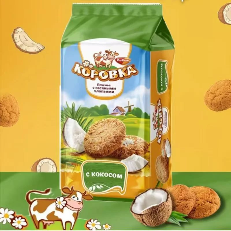 则成俄罗斯进口小牛牌酥软饼干零食早餐燕麦饼干160g