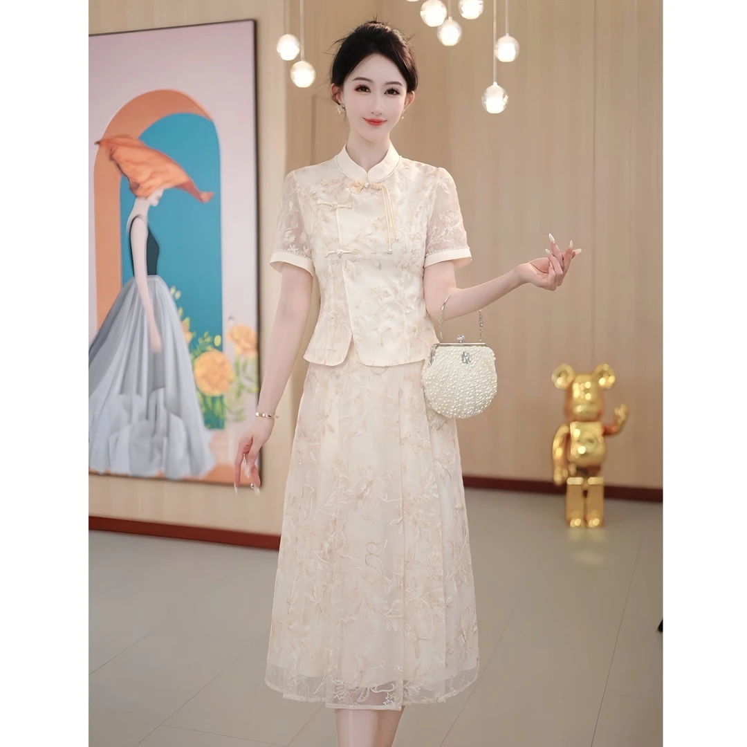 【阿紫专属-大家闺秀】ADYS-3933夏季新款中式优雅气质女装两件套