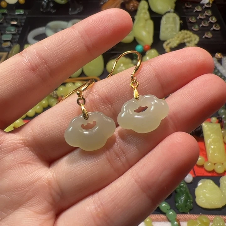 和田玉颈饰银S925镶嵌