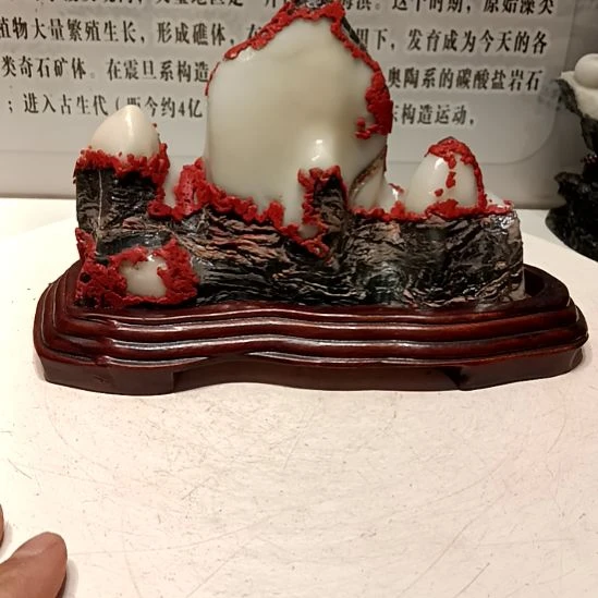 传***定天然奇石文化白灵玉石