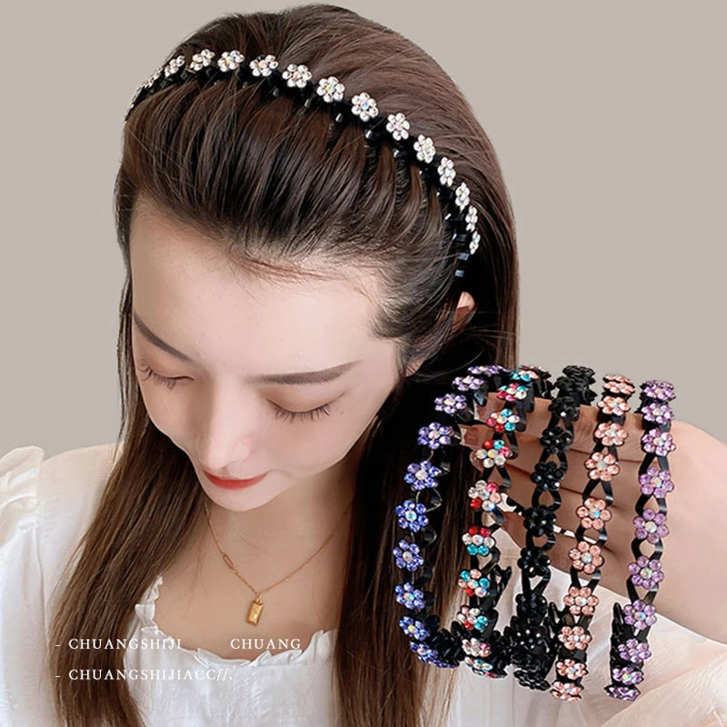 波浪头箍发卡马尾压发优雅发带夹子夹头发压发扎头绳大肠发圈红色