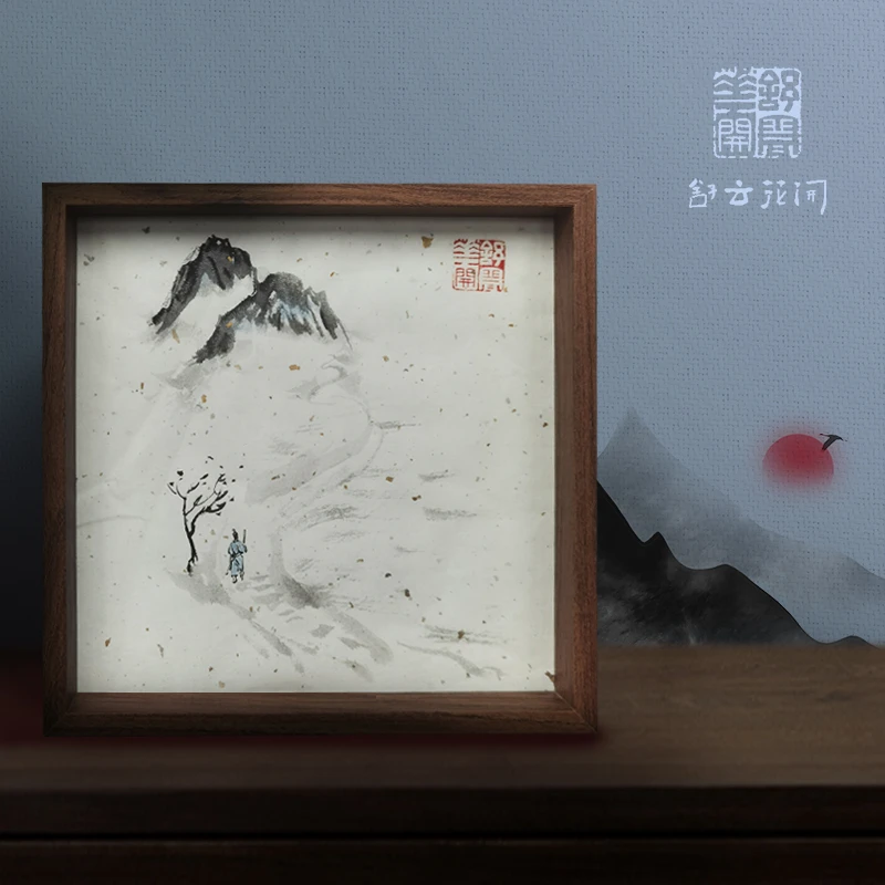 《青云志》8寸实木亚克力框手写手绘书法字画作品居家桌面装饰摆台