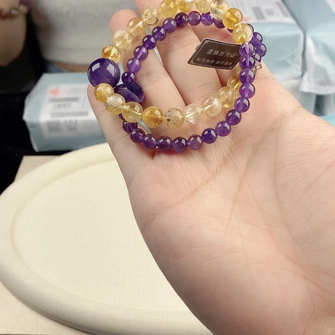 银S925镀金镶嵌手链水晶