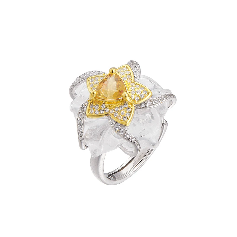 Kojam Durant/科贾姆多兰特 925银仿水晶戒指 银镶嵌精致指环J705