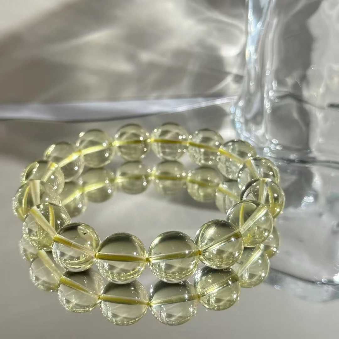 巴西纯净体黄水晶单圈手串-Y386多样性发其一