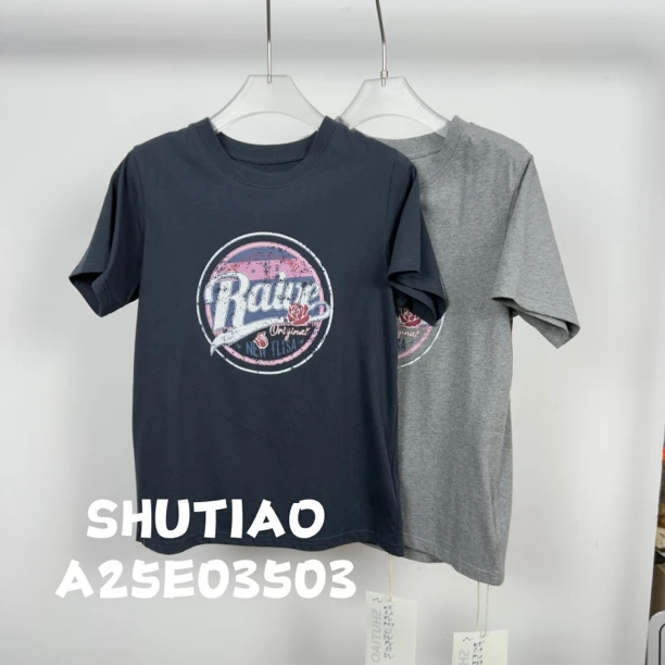 【SHUTIAO】2025夏季：新款小众设计款T恤A25E03503