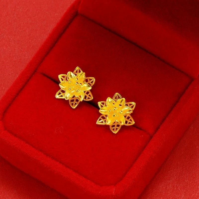 【臻品甄选】DIY-百合花镂空耳钉