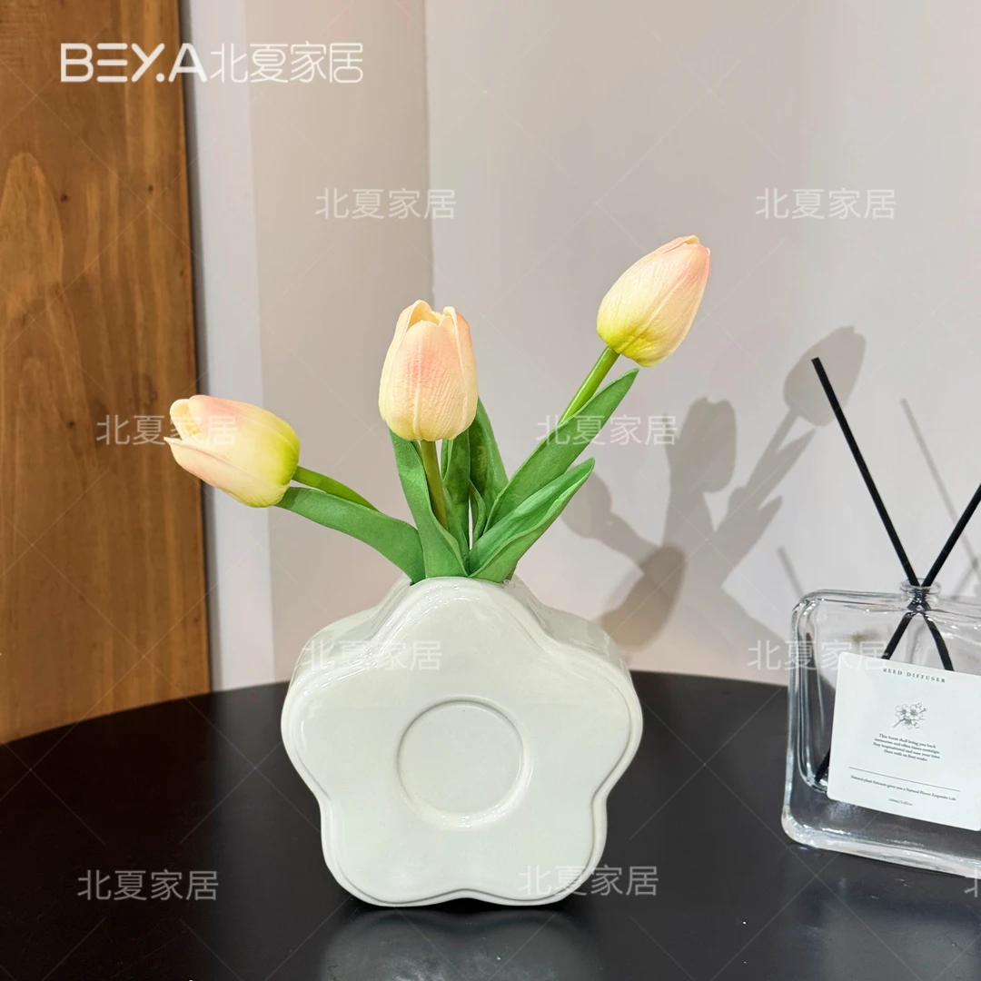仿真郁金香花束ins客厅家居桌面装饰摆件假花插花花束道具