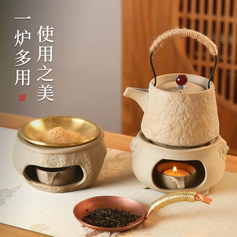 烤香烤茶炉烤香粉套装香薰家居温茶炉蜡烛加热烤茶提香茶壶陶瓷炉
