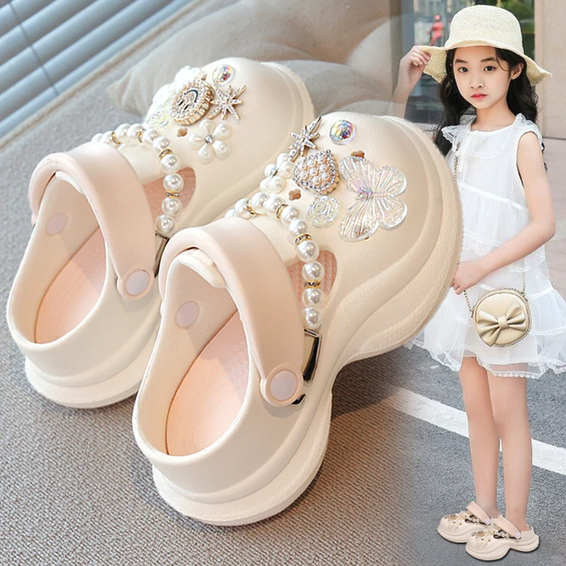 ABC拖鞋女童包头夏季2025新款儿童洞洞鞋时尚防滑公主凉拖外穿