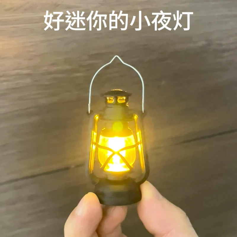 迷你手提小夜灯起夜煤油灯真led电子挂件装饰品复古摆件氛围灯