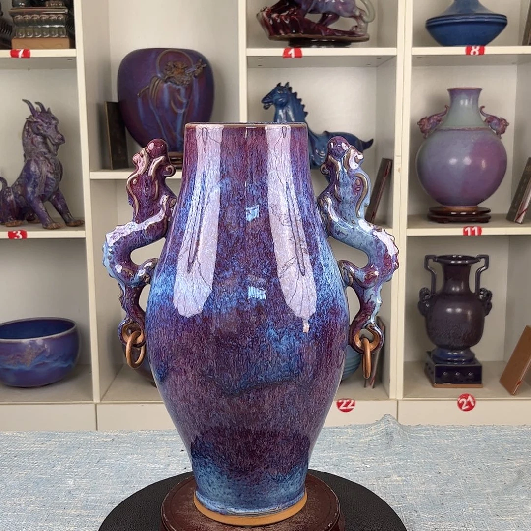 瓷片双龙瓶大师作品