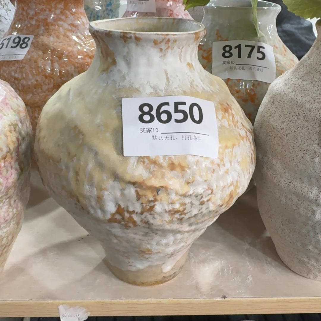 抚***店摆件陶景德镇高温花瓶编码8650高28口8默认无孔