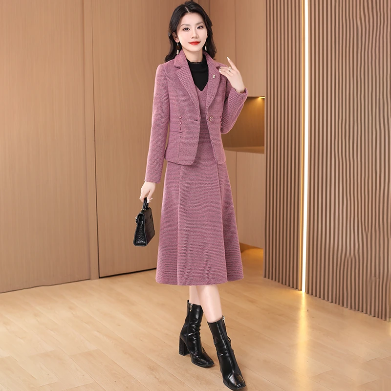 小香风两件套装连衣裙女秋装2025新款爆款气质轻奢高级感广州十三