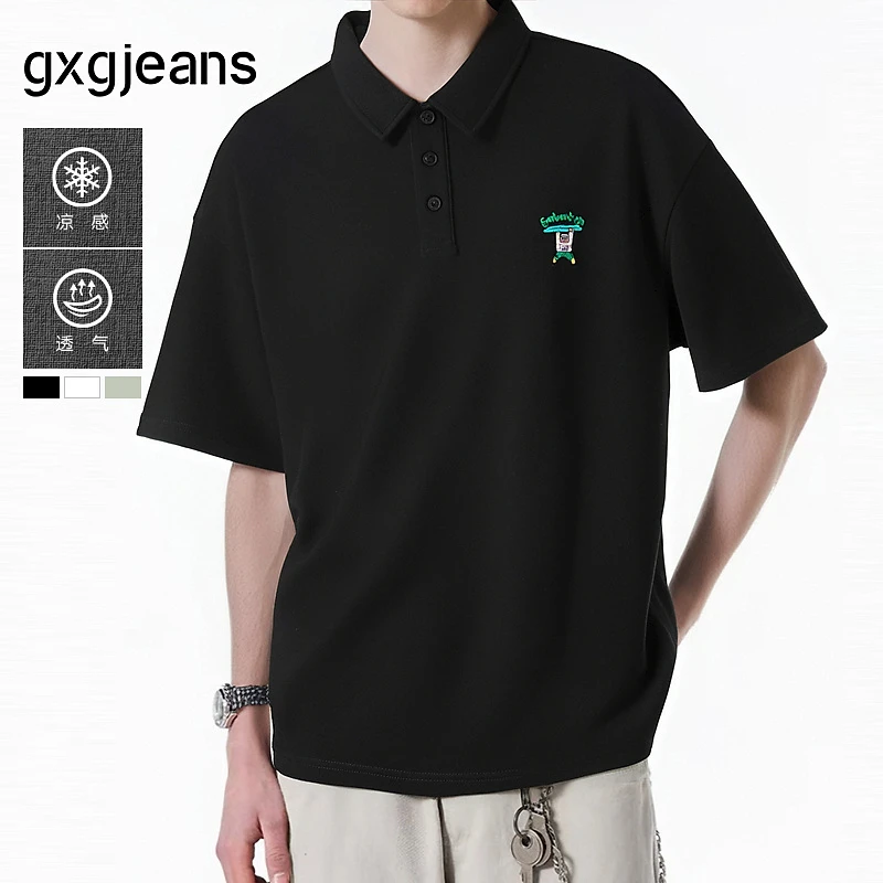 gxg.jeans男装 多色绣花短袖POLO衫男 25年夏季新款#J25D242005