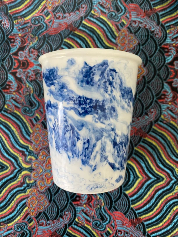 满容150毫升手绘山水画面可乐杯