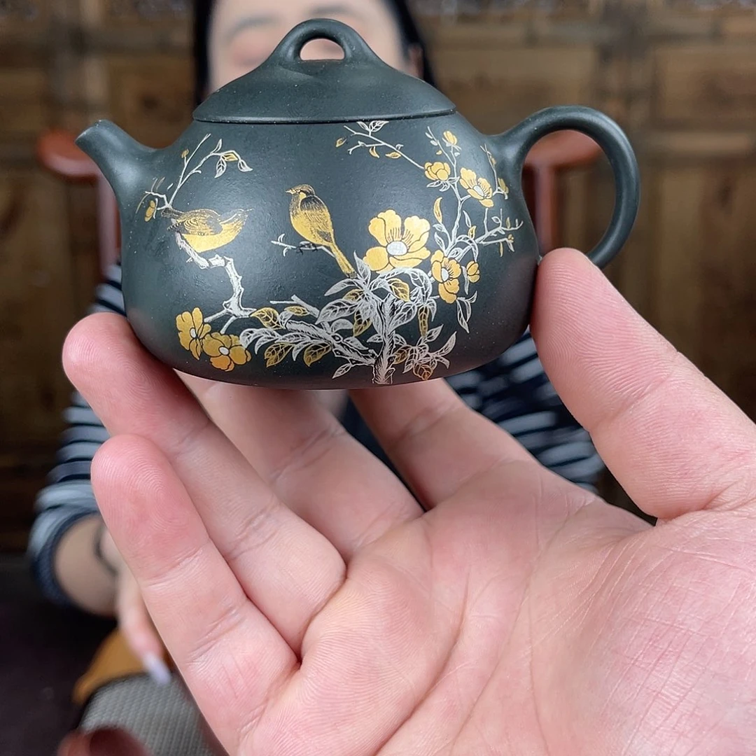 茶壶紫砂紫砂泥料原矿绿松石色