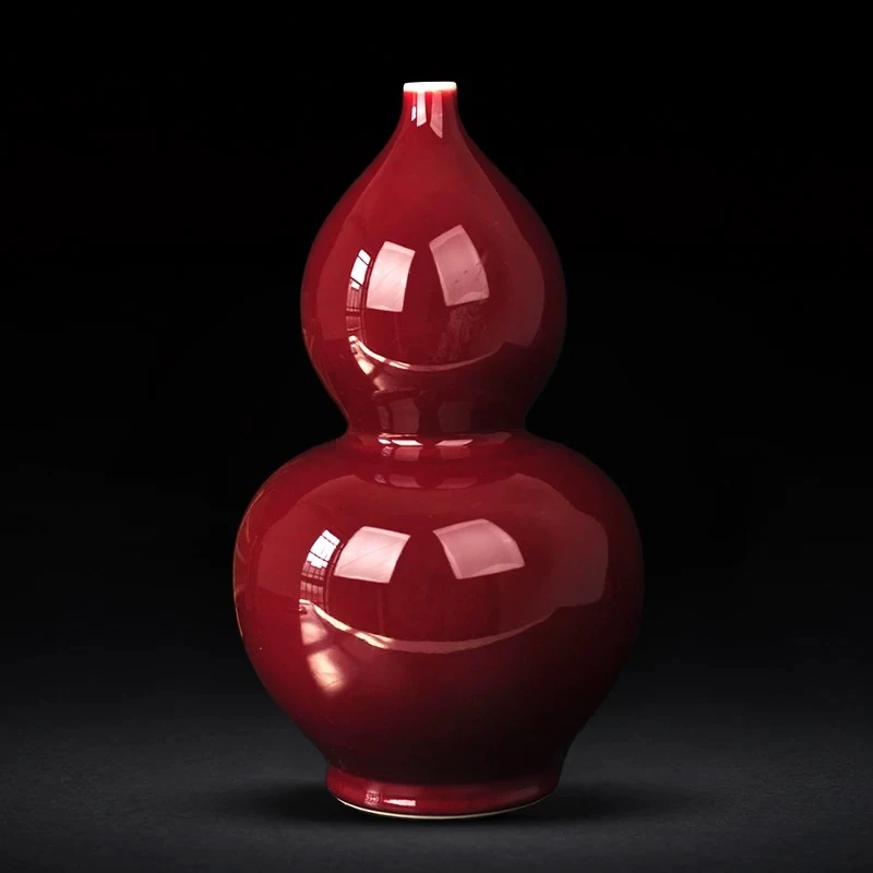 【府前】景德镇陶瓷花瓶高温陶瓷摆件葫芦瓶玄关装饰花瓶