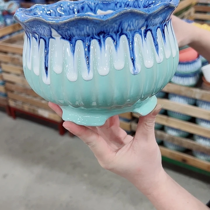 有孔，凑单福利满10元发货陶瓷多肉花盆！