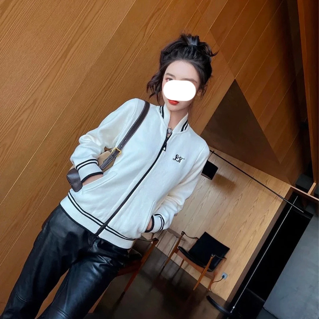 99新 LouisVuitton/路易威登 001983白色绵羊毛夹克外套M码女装