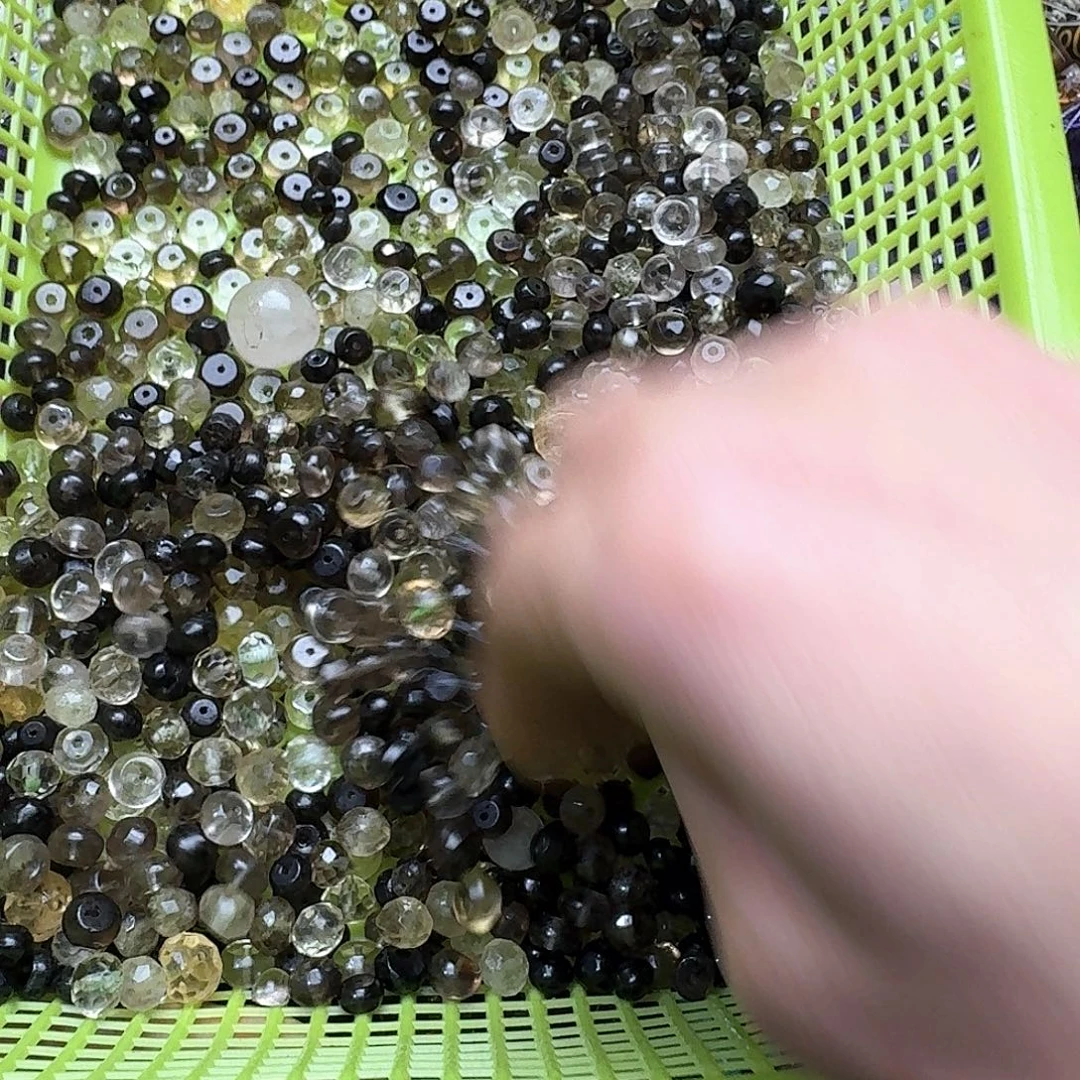 玛瑙/玉髓合金珠宝半成品30颗茶晶算盘