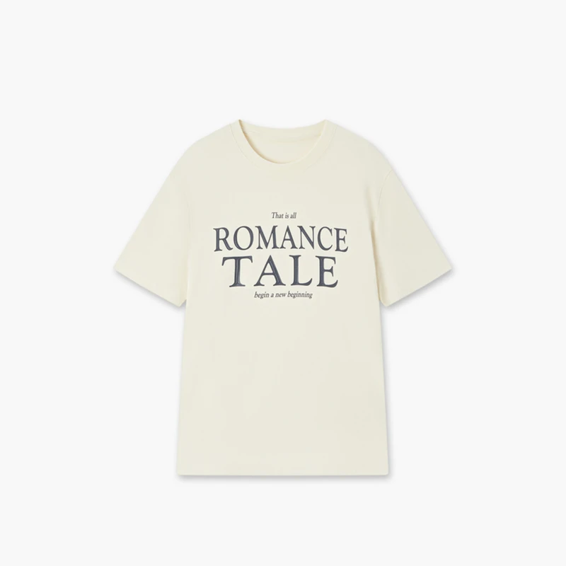 【常规版】爱居兔夏季新款字母印花宽松廓形短袖T恤ENTBJ2P084A