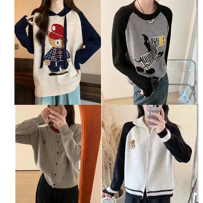 【上衣201-335编号】早秋新款宽松设计感上衣女针织衫显瘦