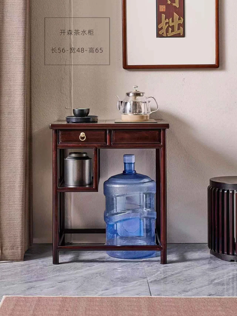 赞比亚血檀茶水柜餐桌置物架简约茶几可移动家用客厅茶几