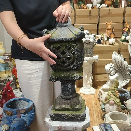 合成树脂氧化镁复古青苔宫灯摆件一个