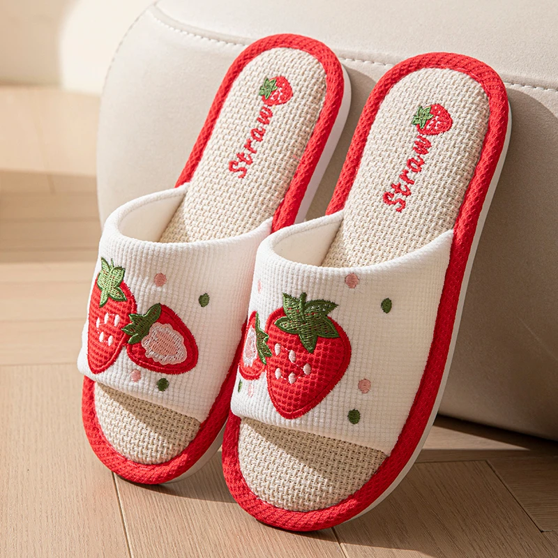 四季春秋2025新款亚麻拖鞋女居家静音防滑外穿吸汗防臭地板拖鞋女