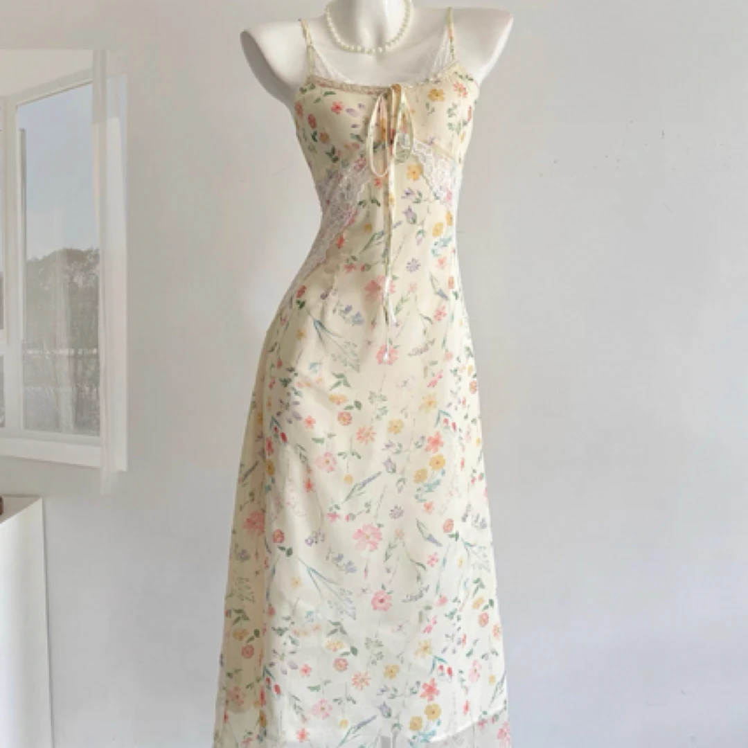 吊带碎花连衣裙（直播间扣号用）