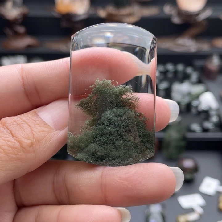 颈饰未镶嵌水晶绿幽灵吊坠定制