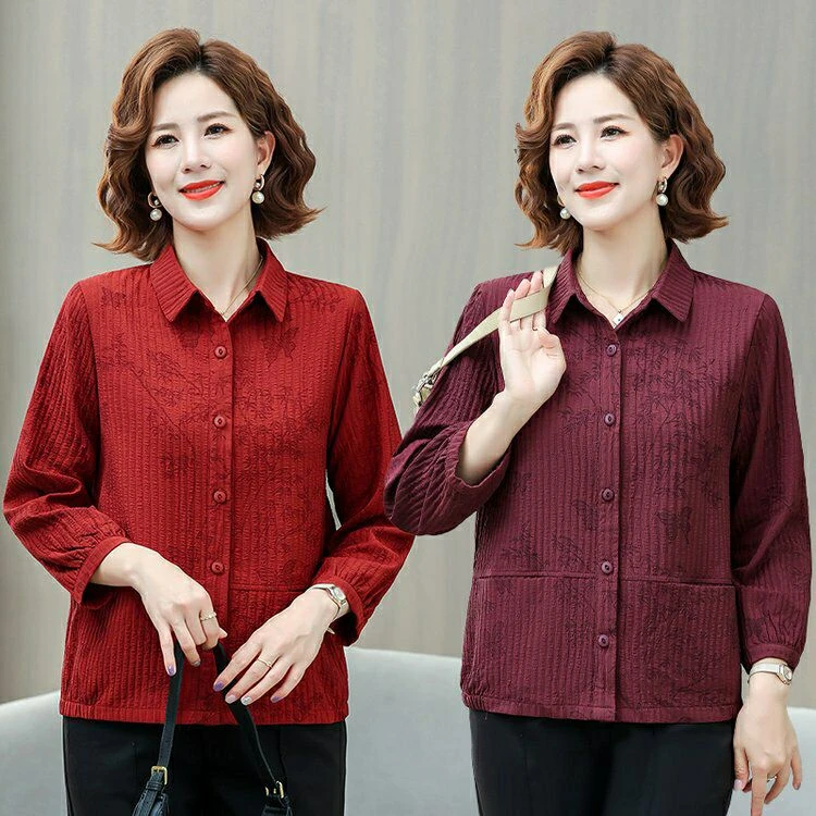 芙539妈妈春秋装休闲薄款外套新款中老年女装长袖时尚气质上衣